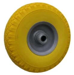 Wiel 300x4 Softwiel Geel, Metaal Kogellager 20 Mm