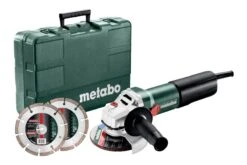 Metabo Haakse Slijper WEQ 1400-125 Met 2 Diamantschijven, In Een Kunststof Koffer