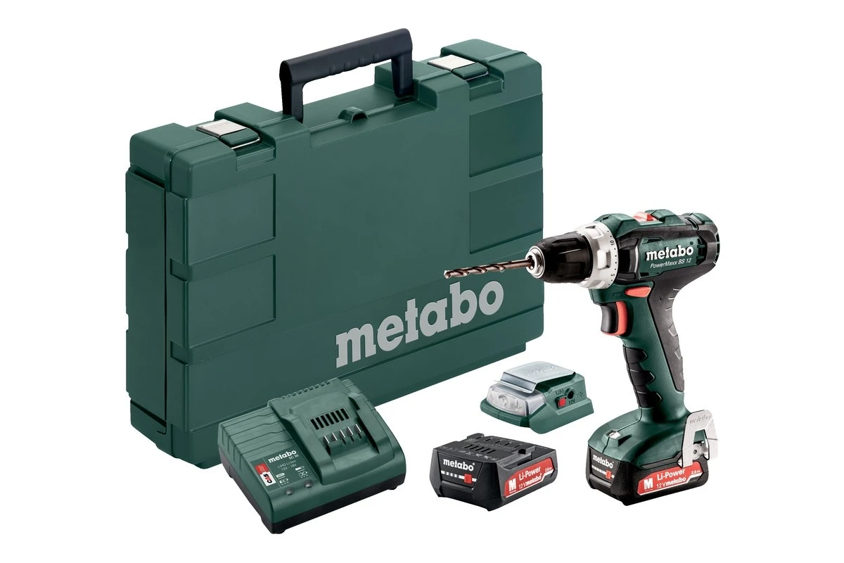 Metabo Accu-boorschroefmachine Powermaxx BS 12 Met 2 Li-power 2 Ah Accu,'s En Lader, In Kunststof Koffer 1 Metabo Accu-boorschroefmachine Powermaxx BS 12 Met 2 Li-power 2 Ah Accu,'s En Lader, In Kunststof Koffer